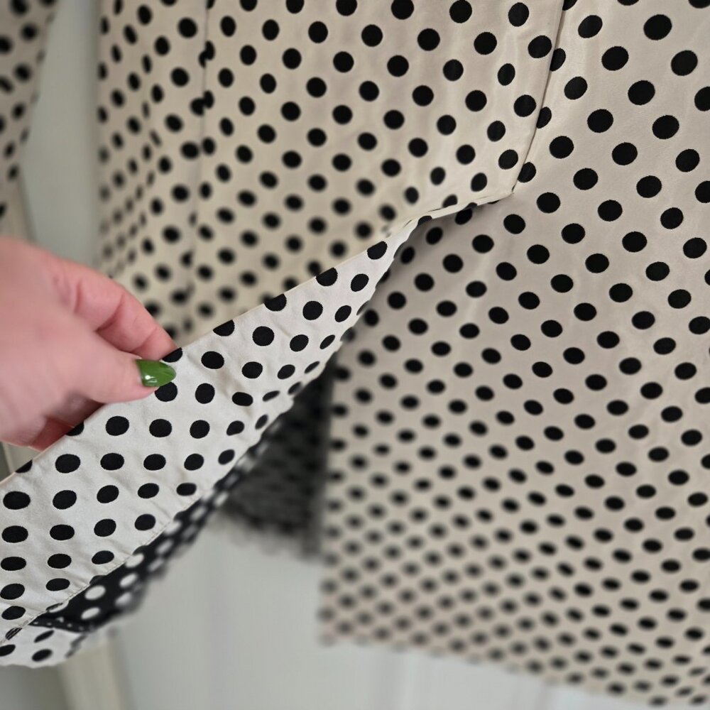 Weekend Max Mara Polka Dot Trench Coat Black White Belted Jacket Size 4 - Picture 16 of 16